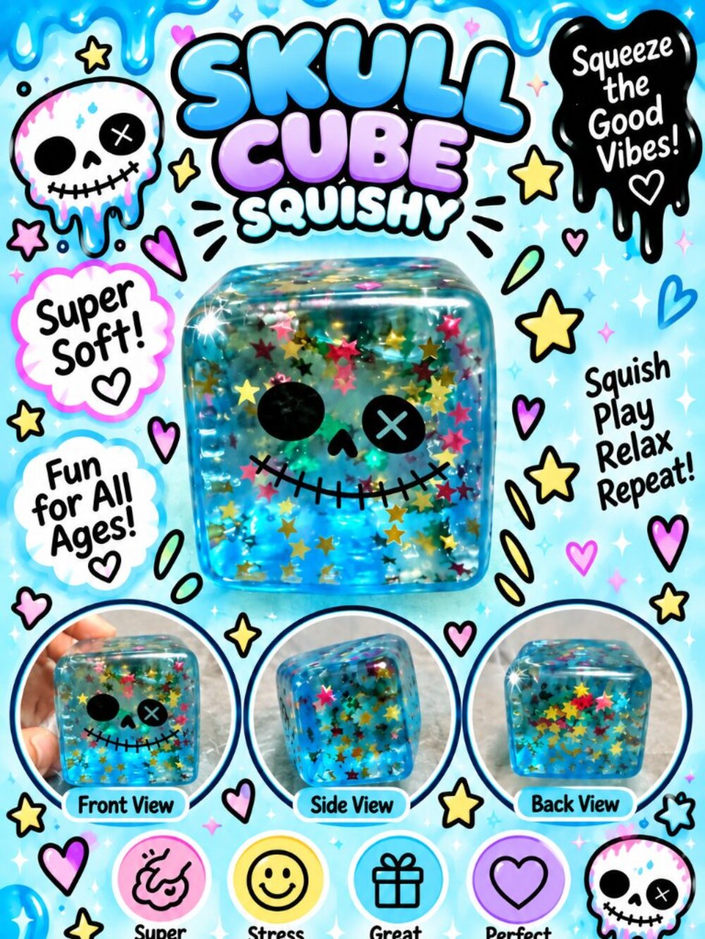 Skull Cube Squishy